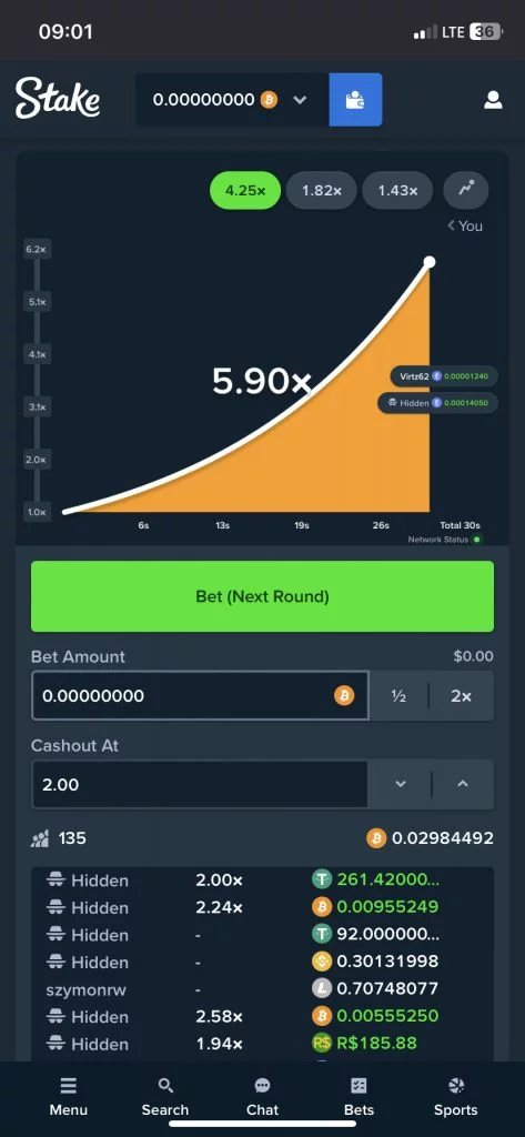 stake Crash mobile